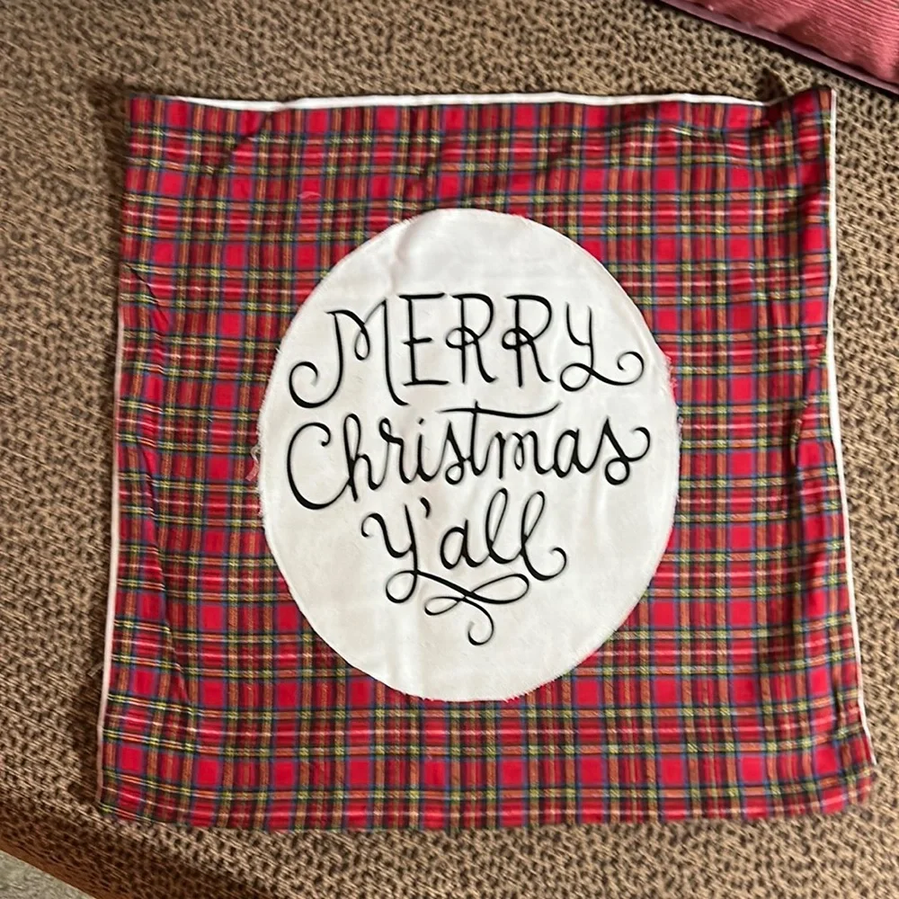 Merry Christmas Ya’ll Plaid Pillowcase